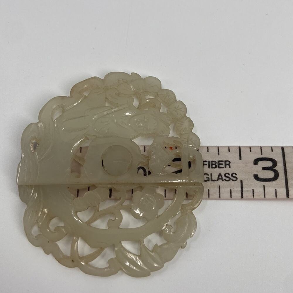 Antique Chinese hand carved Nephrite Jade Belt Buckle - Picture 9 of 9
